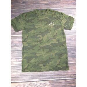 Howitzer Patriot Mens Medium Green Camo T Shirt Military USA America